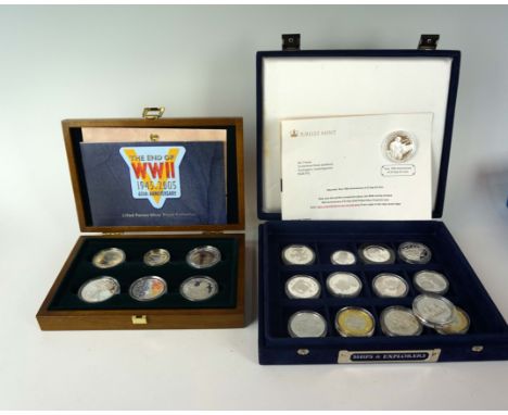 A presentation silver proof set commemorating the allied forces, containing six coins from each of the allied forces members 