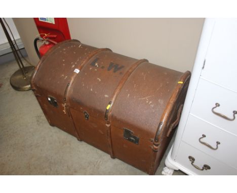 A wooden bound dome topped trunk 
