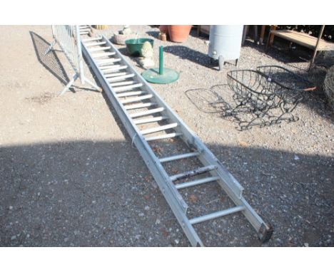 An aluminium extending ladder 