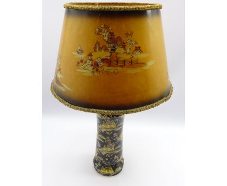 Royal Winton Chinoiserie design ceramic table lamp with shade, H72cm overall Condition Report & Further Details Click here fo