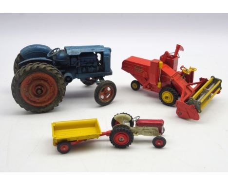 Corgi 780 Massey Ferguson Combine Harvester, Chad Valley die cast Fordson Major tractor and a Massey Ferguson 6.5 tractor wit