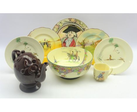 Royal Doulton 'Arabian Nights' series ware bowl 23cm diam, other series ware items and a Copeland Cadogan teapot moulded with