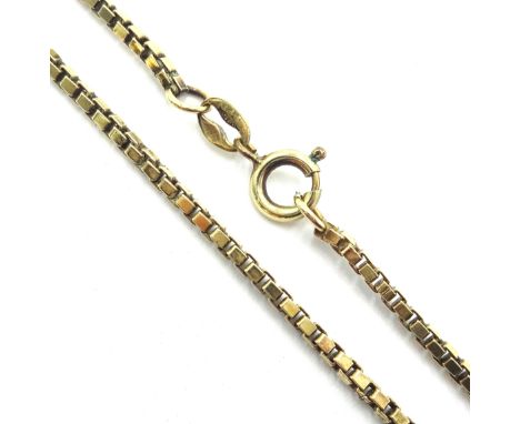 9ct gold box link chain necklace, hallmarked, approx 6.1gm Condition Report & Further Details Length = 51cmClick here for fur