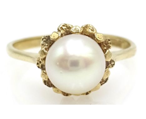 9ct gold pearl ring hallmarked Condition Report & Further Details Size K-L, approx 2gmClick here for further images, conditio