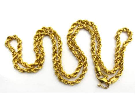 22ct gold rope twist necklace stamped 916, approx 17.7gm Condition Report & Further Details Chain length = 42cmClick here for