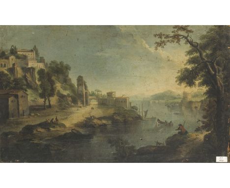 (Roma, 1697 - 1773)Veduta del Tevere con l'AventinoOlio su tela, cm 48X76Il dipinto in esame documenta al meglio lo straordin