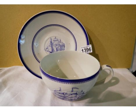 The Spode blue room collection large tea cup and saucer. UK P&amp;P Group 2 (£20+VAT for the first lot and £4+VAT for subsequ