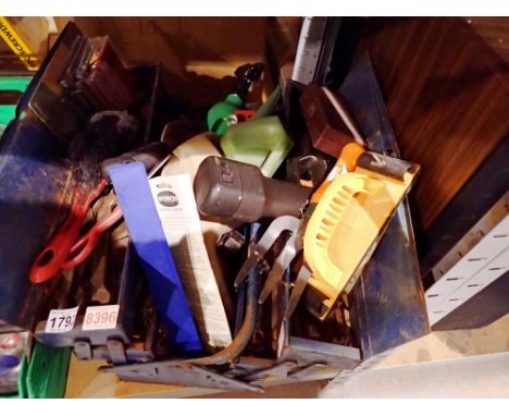 Cantilever tool box of mixed tools and gardening tools. Not available for in-house P&amp;P 