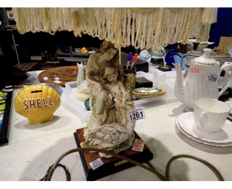 Capodimonte figural table lamp signed G.Armani with shade. All electrical items in this lot have been PAT tested for safety a