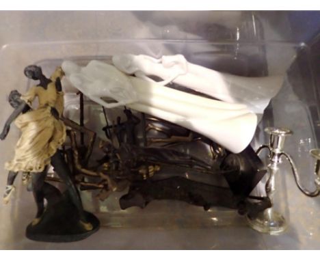 Quantity of metal and ceramic figurines. Not available for in-house P&amp;P 