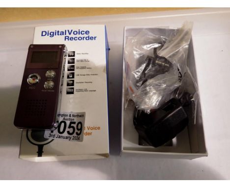Boxed 8gb digital voice recorder. UK P&amp;P Group 1 (£16+VAT for the first lot and £2+VAT for subsequent lots) 