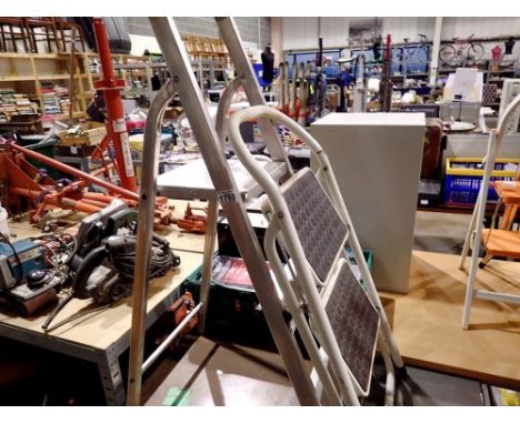 Two metal step ladders. Not available for in-house P&amp;P 
