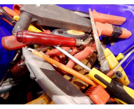 Box of mixed hand tools. Not available for in-house P&P 