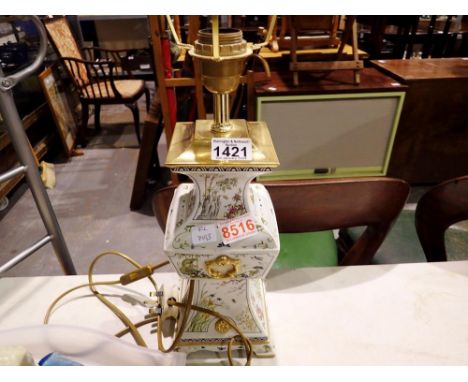 Oriental ceramic table lamp. Not available for in-house P&amp;P 