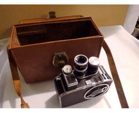 Bolex paillard cine camera in leather case. Not available for in-house P&amp;P 