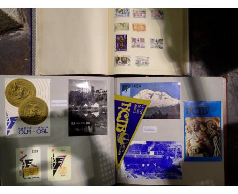 Stamp album with British Commonwealth stamp collection and a QSL album. Not available for in-house P&amp;P