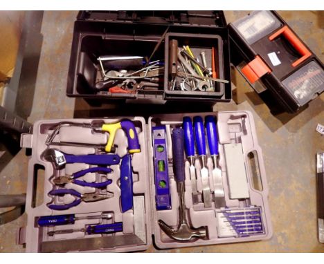 Three tool boxes with contents. Not available for in-house P&amp;P 