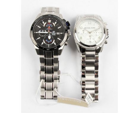 MICHAEL KORS chronograph wrist watch and CASIO Red Bull Racing Edifice wrist watch. MK5165. (Boxed) BOOK A VIEWING TIME SLOT 