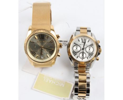 MICHAEL KORS. Michael Kors Lexington wrist watch and Michael Kors Bradshaw chronograph wrist watch. AM5938, MK5912. (Boxed) B