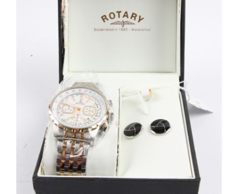 ROTARY. Boxed Rotary Aquaspeed chronograph gents wrist watch with cufflinks. GB00171/06/SET. RRP £255.(Boxed) BOOK A VIEWING 