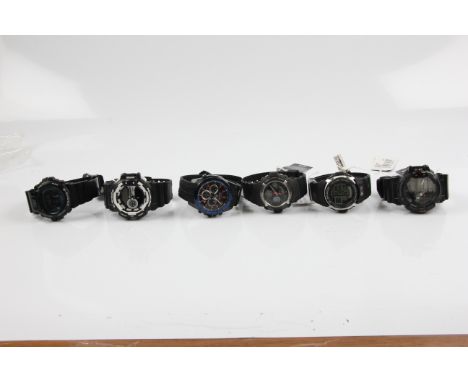 CASIO. Five Casio G-Shock wrist watches and a Redbull Edifice wrist watch. (Boxed) BOOK A VIEWING TIME SLOT ON OUR WEBSITE FO