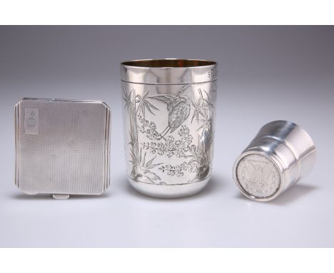 A VICTORIAN AESTHETIC SILVER BEAKER,&nbsp;by&nbsp;Walter &amp; John Barnard, London 1877, straight-sided with rounded base, e