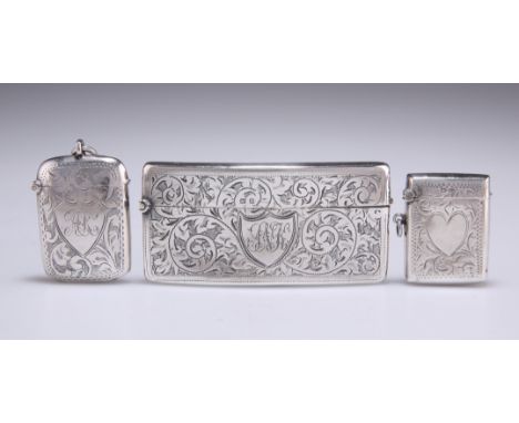 A GEORGE V SILVER CARD CASE,&nbsp;by Samuel M Levi, Birmingham 1911, rectangular, shaped for the pocket, side-hinged cover an