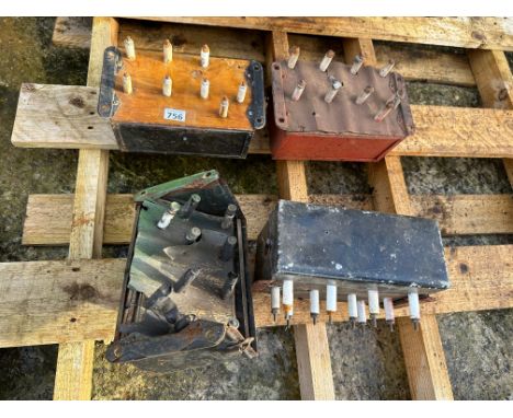 Four Ford Model T buzz coil trambler boxes. 
