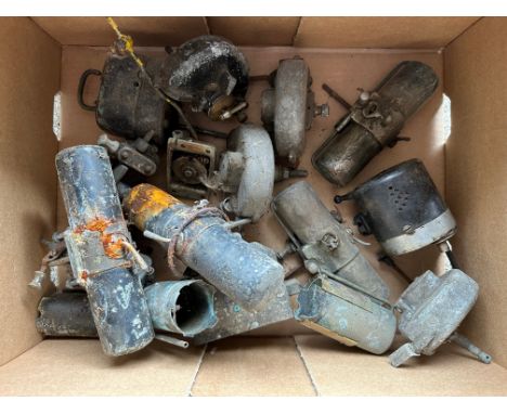 A box of vintage car wiper motors inc. Lucas, Trico etc. 
