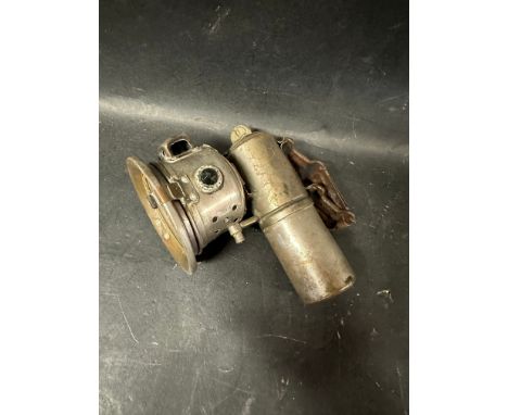 A Emos plated cycle carbide lamp. 