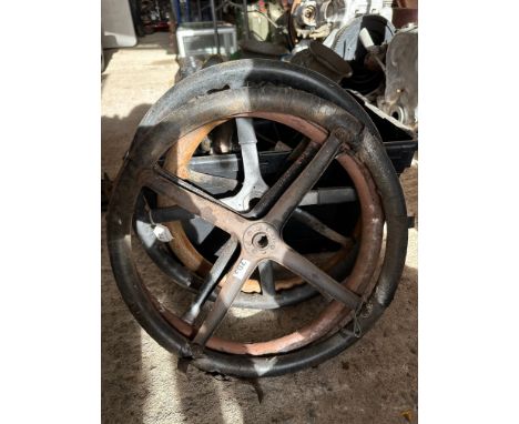 Four Ford Model T steering wheels. 