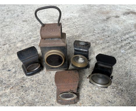 Four cycle lamps and a carriage lamp inc. Lucas, Demon etc. 
