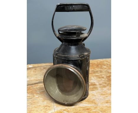 A railway lamp. 