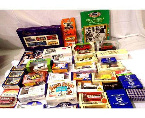 Approximately seventy boxes diecast vehicle, various makes and types, mostly in excellent condition, boxes with wear, pic sho