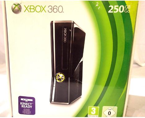 Microsoft Xbox 360 250GB console, boxed, with controller and power leads. P&amp;P Group 3 (£25+VAT for the first lot and £5+V