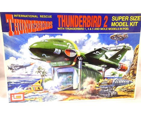 Imai plastic kit of Thunderbird 2 with Thunderbird 1, 4 5 and Mole in pod, appears complete/unstarted/boxed, contents uncheck