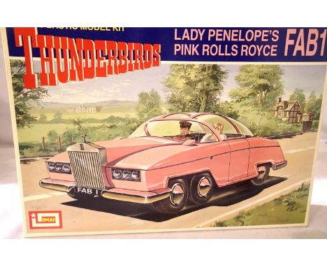 Imai plastic kit of Lady Penelopes Rolls Royce FAB1, appears complete, contents unchecked. P&amp;P Group 1 (£14+VAT for the f
