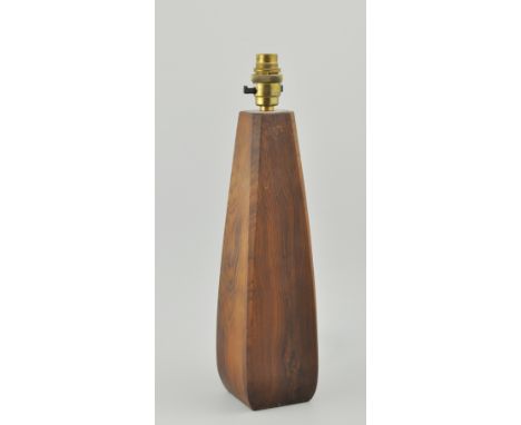 John Makepeace (b.1939), Yew wood table lamp, 52cms overall.