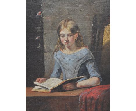 Victorian head and shoulders portrait of a lady, oil on canvas, framed, 26cm x 19cm.