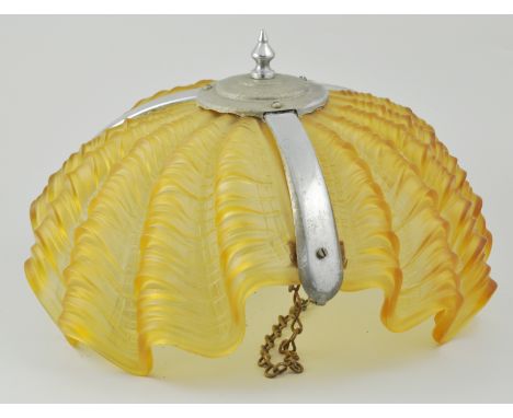 Art Deco style light shade formed as a shell, together with three other light shades (4).