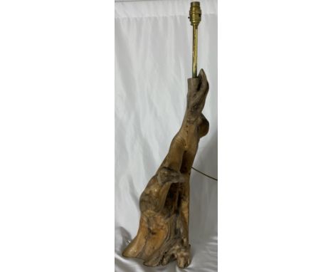 A lamp formed from a tree root, height 88cm including fitting