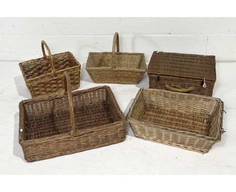 A collection of various wicker baskets, hamper etc. 