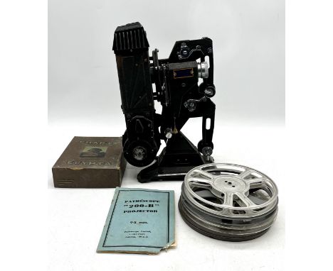 A Pathescope 200B projector with accessories, along with a Pathescope Motocamera, a Pathe 9.5mm camera etc