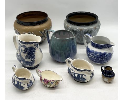A collection of ceramics including Royal Doulton jardinière, Royal Worcester, Isle of Wight pottery etc.
