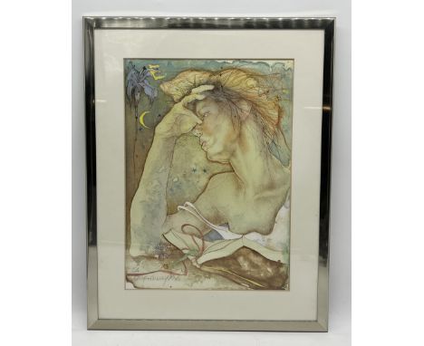 Dagmar Mezricky (Czech 1944) "Eve" coloured lithograph, artist's proof signed to lower left, marked E/A ad dated '89. 455 x 3