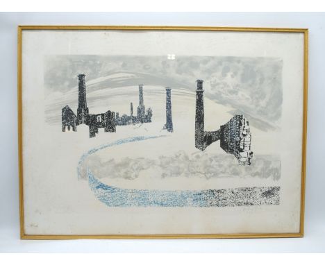 'Cornish Tin Mines' limited edition signed lithograph by Humphrey Spender, no 10/70 - 73cm x 54cm