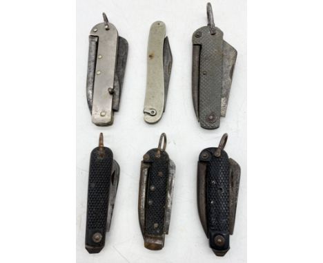 A collection of vintage folding pocket knives and campaign cutlery mostly with Marlin spikes including Rodgers, Kelly, M.S Lt