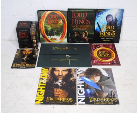 A collection of Lord Of The Rings related ephemera, including a 'Fellowship Of The Ring' complete Topps trading card album co