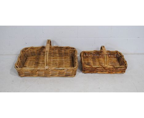 Two vintage wicker baskets