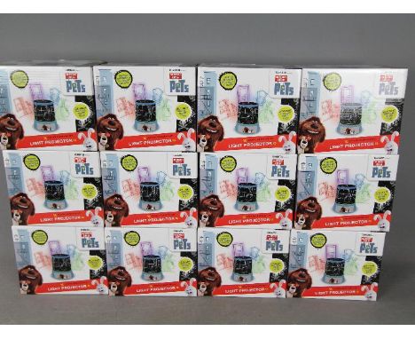Unused Retail Stock - A box of twelve 'The Secret Life Of Pets' colour changing LED light projectors.
